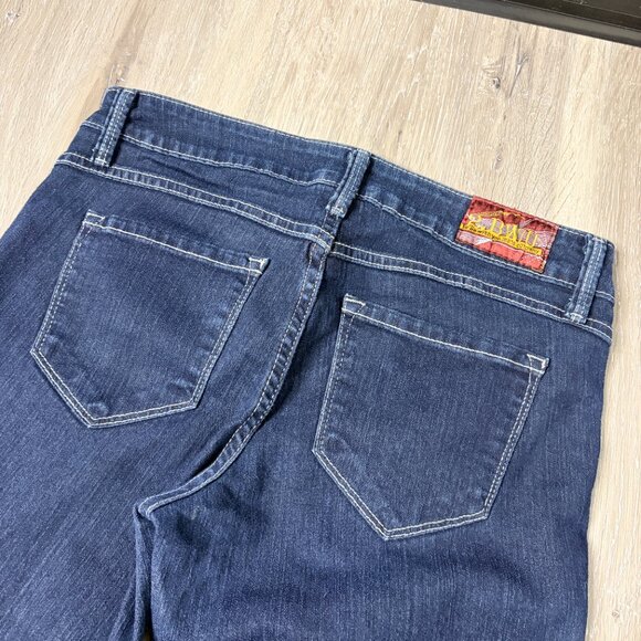 2 BW/U Dark Wash Skinny Jeans Contrast Stitch Stretch Low Rise Size 9 - Picture 5 of 11